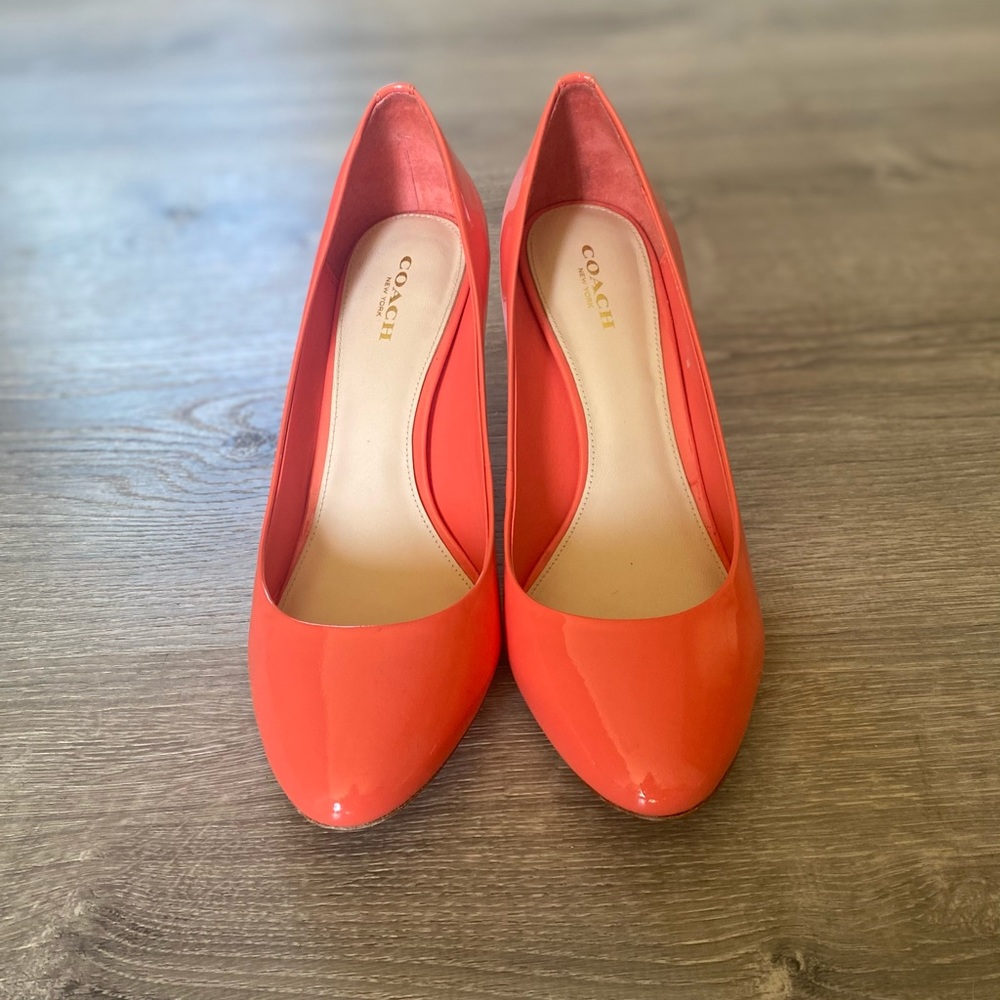 COACH | Salmon Pink Patent Leather Stilettos